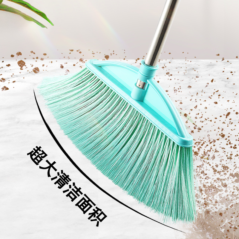 Hot sell home broom thickened soft hair crystal Lingang sweep to clean the stainless steel handle floor cleaning the hair tool
