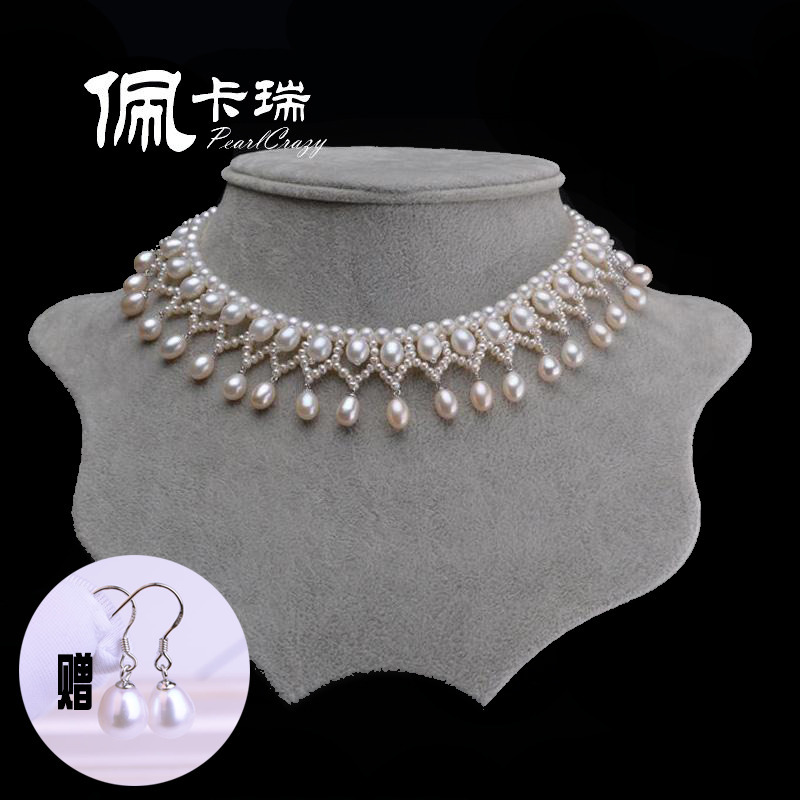 Young Style Light Luxury Women's Natural Freshwater Pearl Necklace Clavicle Chain Tassel Retro Baroque Niche Long Sweater Chain