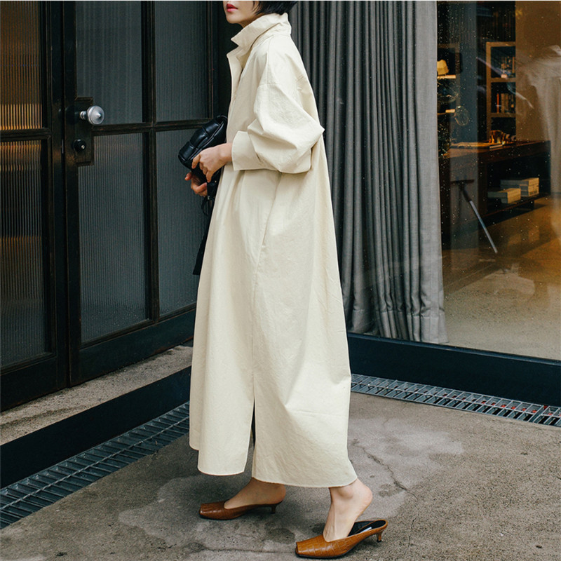 Loose Large-Size Shirt, Long Over-The-Knee Dress, Lace-Up Bow Doll Dress, Elegant Long-Sleeved Pullover Bottoming Shirt