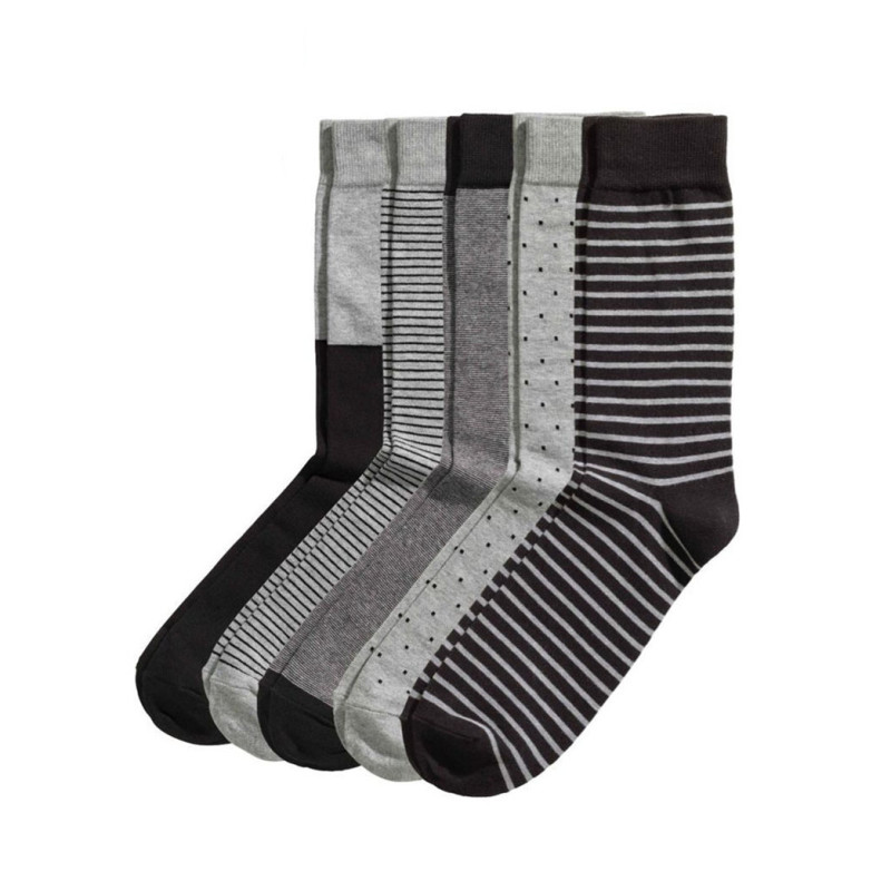 【5 Pairs】Men's Pure Cotton Knitted Long Socks, Pure Black Striped, Business Gentleman Formal Wear, Suit Leather Shoes, High Tube 【5 Pairs】Men's Pure Cotton Knitted Long Socks, Pure Black Striped, Business Gentleman Formal Wear, Suit Leather Shoes, High Tube