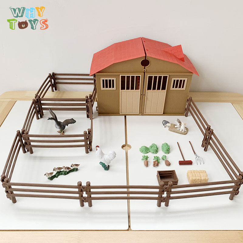 Child Outlet Emulation Animal Model Toy Guy Scene Game Desktop Ins Baby Farm Kitty Chicken Duck
