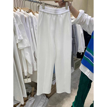 MYDESIGN Zipper Cross Broad Leg Pants Female 2023 New High Waist Digital Lax Lax Leisure Guardian