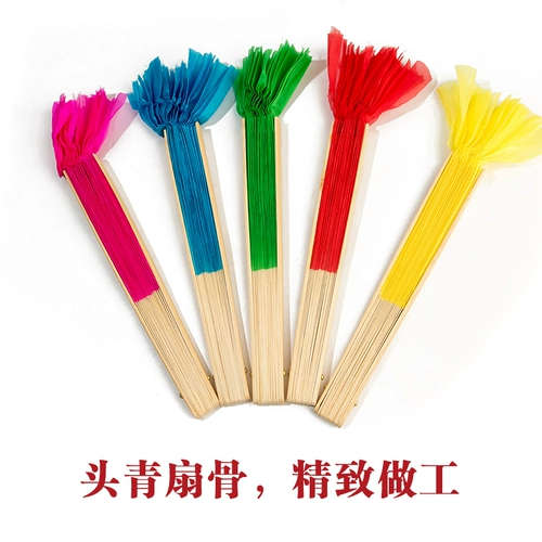 8 -INCH Real Silk Rongchang Fan Dancing Special's Special Dance Gangbang Yunnan Yunnan Flower Drum Fan Практика фаната Xiahong Fan