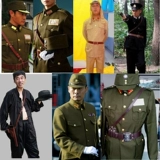 Взрослый волонтер Красной Армии Pla Guerrillas, исполняющий старое общество старого народной деревни одежды Гушу.