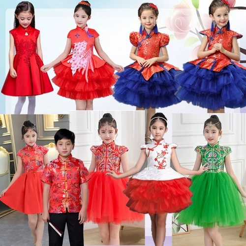 Детский праздничнный костюм, чай Цимень Хун Ча, наряд маленькой принцессы, китайский стиль