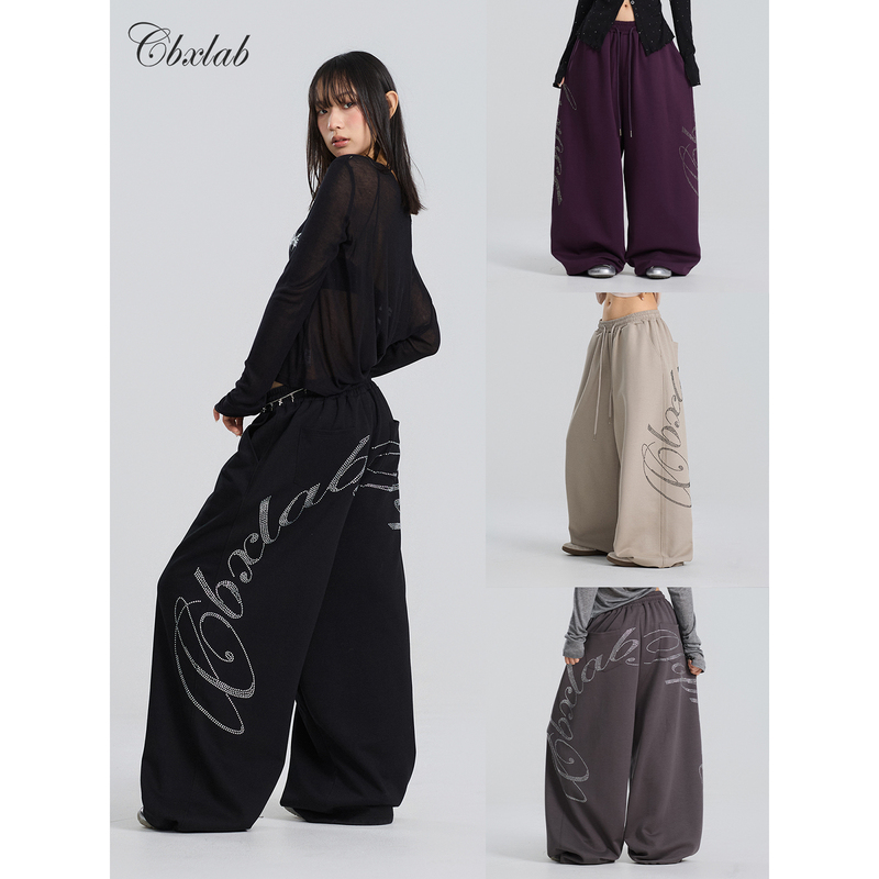 Cbxlab Street Dance Trendy Brand "Diamond Sweetheart" Oversized Hip-Hop Dance Pants Jazz Hot Girl Sports Pants Trendy