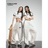 CBXLAB Белый комплект в стиле хип-хоп, танцующие штаны, короткий рукав