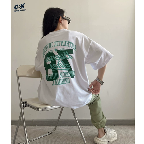 Белая футболка в стиле хип-хоп для отдыха, коллекция 2022, свободный крой, оверсайз, короткий рукав