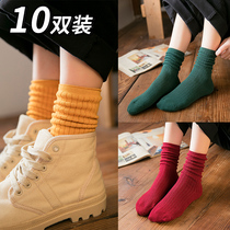 Pile Socks Socks women tide high waist stockings high tube long tube black cotton cotton stockings autumn winter Net red spring and autumn