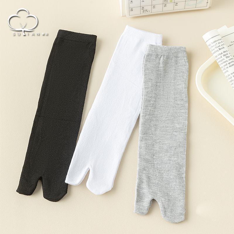 Velvet Split-Toe Socks for Men, Summer Thin Breathable Toe Socks, Men's Mid-Calf Socks, Stockings for Men