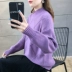 Áo len nữ màu đỏ rất cổ tích nước ngoài nữ 2019 mới dành cho nữ áo len lười gió buông tha áo sơ mi xuân hè - Áo len Áo len