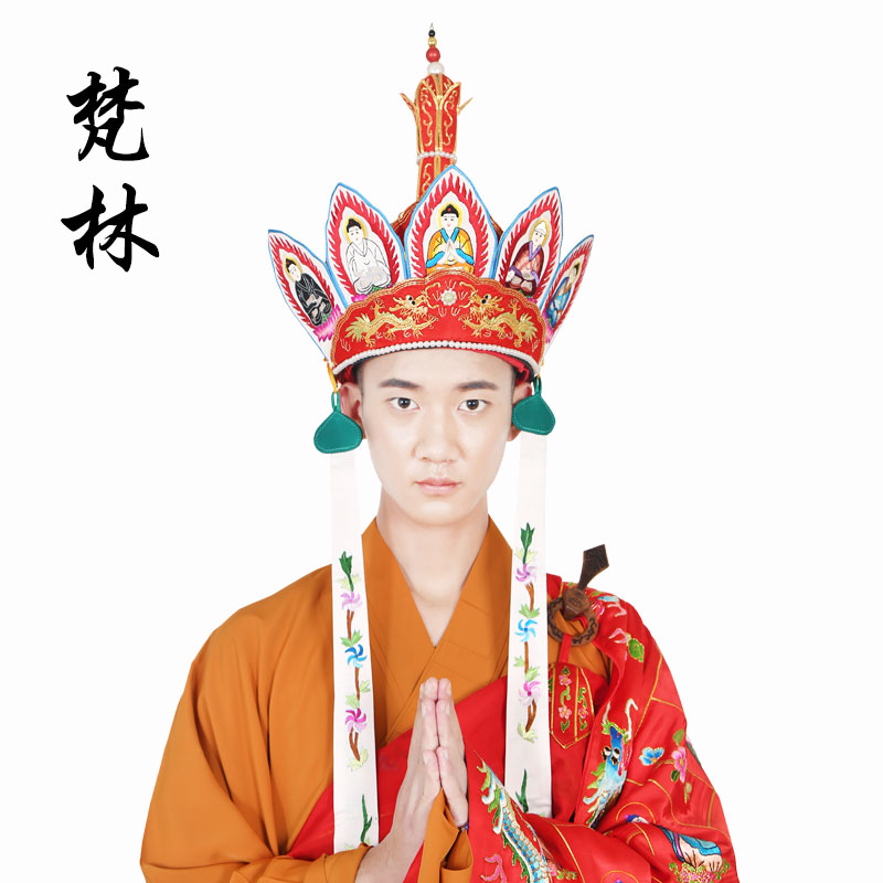Tang monk five Buddha hat Pilu hat Piluo hat Buddha hat five Buddha crown monk five Buddha hat mage hat