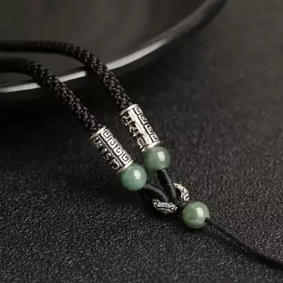 925 Silver Six-character Mingyan Pendant Lanyard Hanging Strings Hanging Jade Buddha Guanyin Hanging