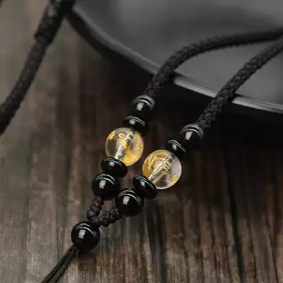 Six-character truth Lanyard Necklace rope Baby jade rope Pendant rope Natal Buddha Pixiu Diamond knot Braided rope chain