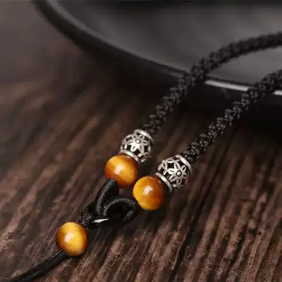 925 silver pendant lanyard chain rope handmade woven rope jade pendant neck rope jade pendant for men and women hanging neck