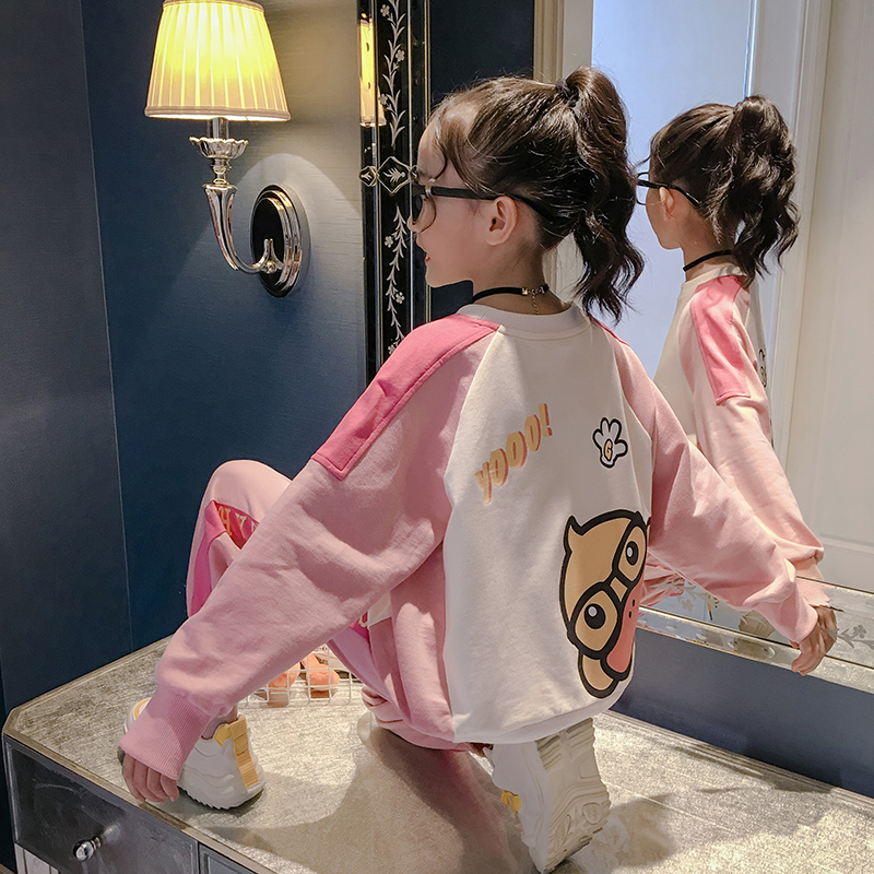 Girls net red sweater suit autumn 2022 new trendy autumn western style children's western style spring and autumn fashion two-piece suit