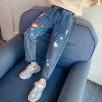 Girls Fashion Jeans 2021 New Korean Spring and Autumn 13 Years Old Casual Pants