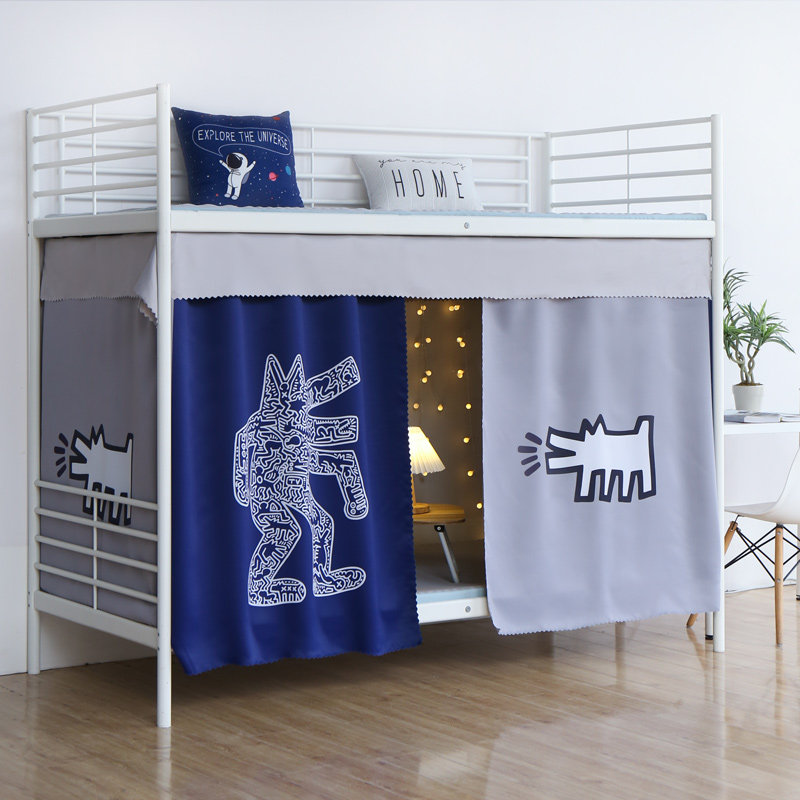 Dorm Room Bed Curtain Thickening Strong Shading Curtain Dark Dark Underlaid Female College Student Window Curtain bunk bunk bunk boys 