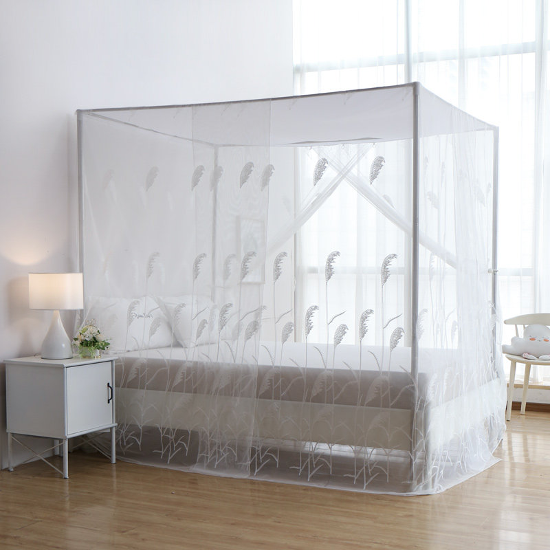 Mosquito net 2022 new household with bracket fixed dust-proof top cloth encryption easy to remove and wash floor-mounted mosquito net