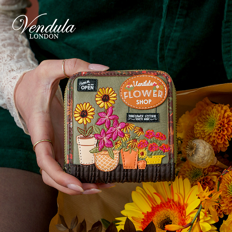 Vendula British Original Designer Women's Bag Autumn and Winter New Retro Flower Shop Zipper Wallet Card Holder Key Bag Vendula British Original Designer Women's Bag Autumn and Winter New Retro Flower Shop Zipper Wallet Card Holder Key Bag