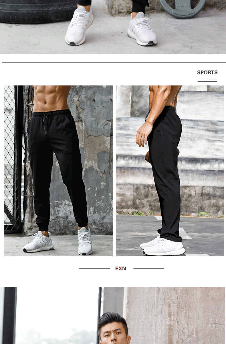 Mùa thu quần thể thao quần nam thẳng cotton chạy kích thước lớn đóng cửa mỏng phần nam chân bình thường quần quần - Quần thể thao quần chạy bộ nữ