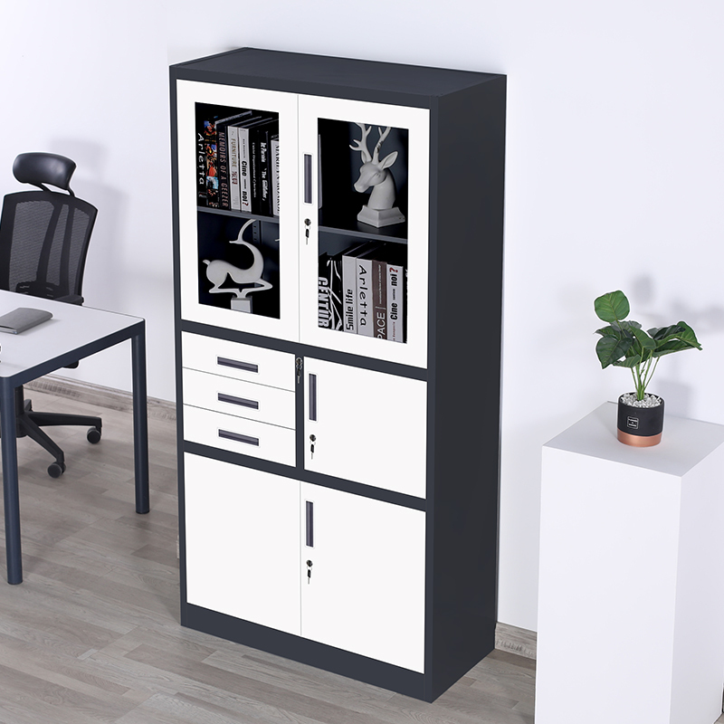 Jinlike Boutique Gray and White Set Office File Cabinet Iron Lockable Data File Cabinet Glass Door Storage Cabinet Jinlike Boutique Gray and White Set Office File Cabinet Iron Lockable Data File Cabinet Glass Door Storage Cabinet