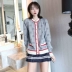 Yuduo 2020 xuân hè mới retro slim letter jacquard dệt kim áo len áo len len áo len dệt kim nữ - Đan Cardigan