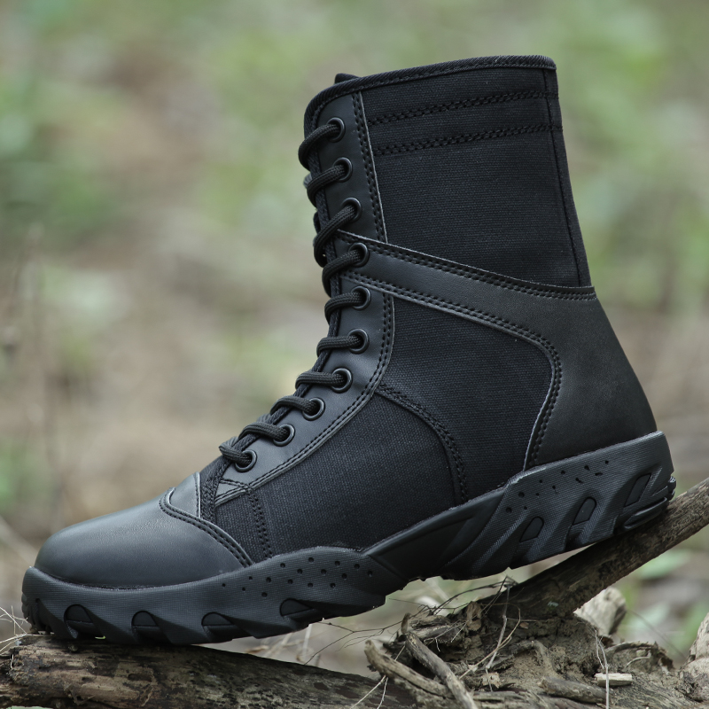 Spring Outdoor Tactical Boots Men's Summer Wear Desert Boots Military Fans Ultralight Climbing Boots High Cylinder Breathable Combat Boots Woman