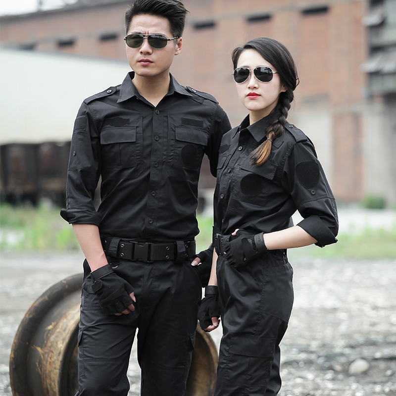 Summer combat training suit Men's short sleeves workwear Black Army camouflak wear wear security guard Outdoor Camouflak