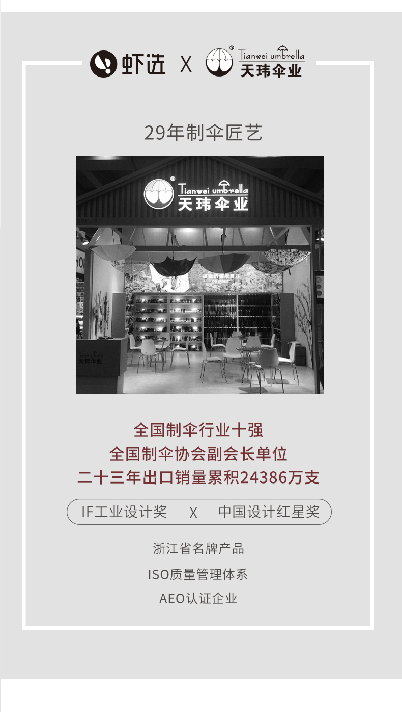 阿里自营 虾选 全自动三折雨伞 1秒开收 图1