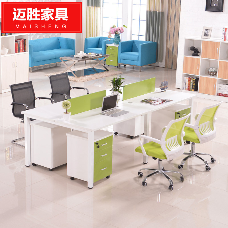 Staff desk 4 people Shanghai office furniture simple modern work station staff table screen office desk chair