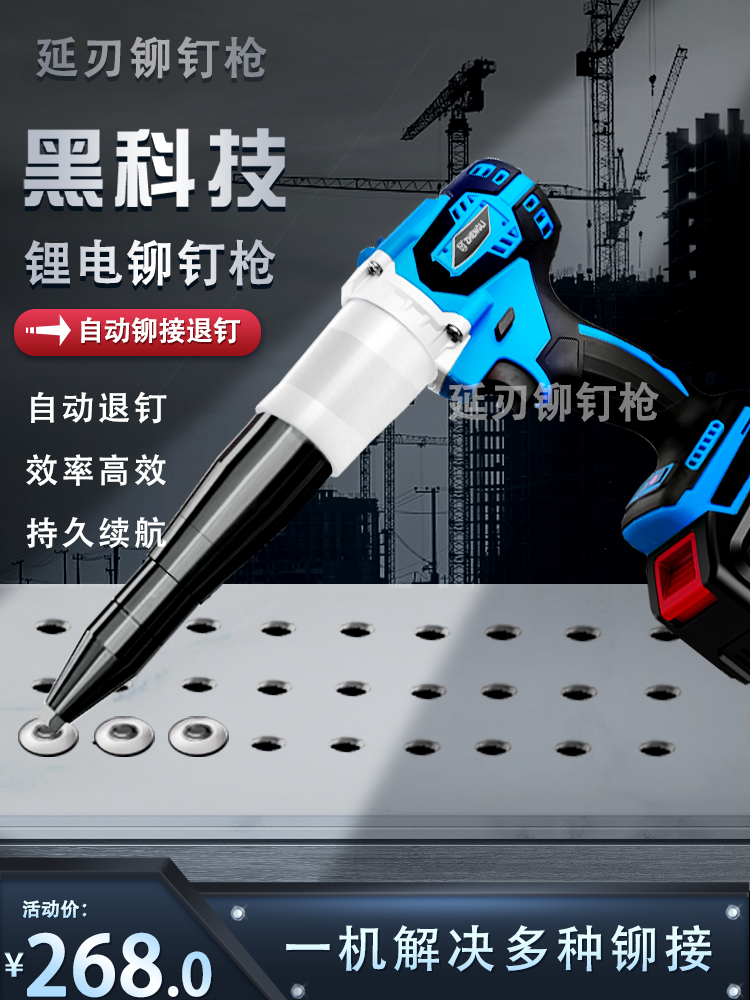 Fully automatic willow nail theorist electric rivet gun stainless steel pull riveting gun draw core pull nail gun industry class-Taobao