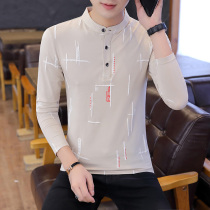Mens autumn clothes single piece upper body upright collar pure cotton thin section Body Spring Autumn Season Warm Underwear Mens Blouse Fashion Exterior Wear