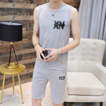 Mens sleepwear Summer thin Sleeveless Ice Silk Vest Shorts Fashion Trends Summer Casual Home Conserved Men Suit
