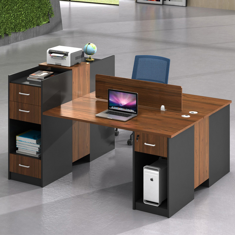 Desk double screen clamping bench Financial table and chairs Composition 2 43 people style computer office table