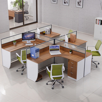 Staff desk 4 person screen card holder working position staff computer table and chair combination desk 2 6 people