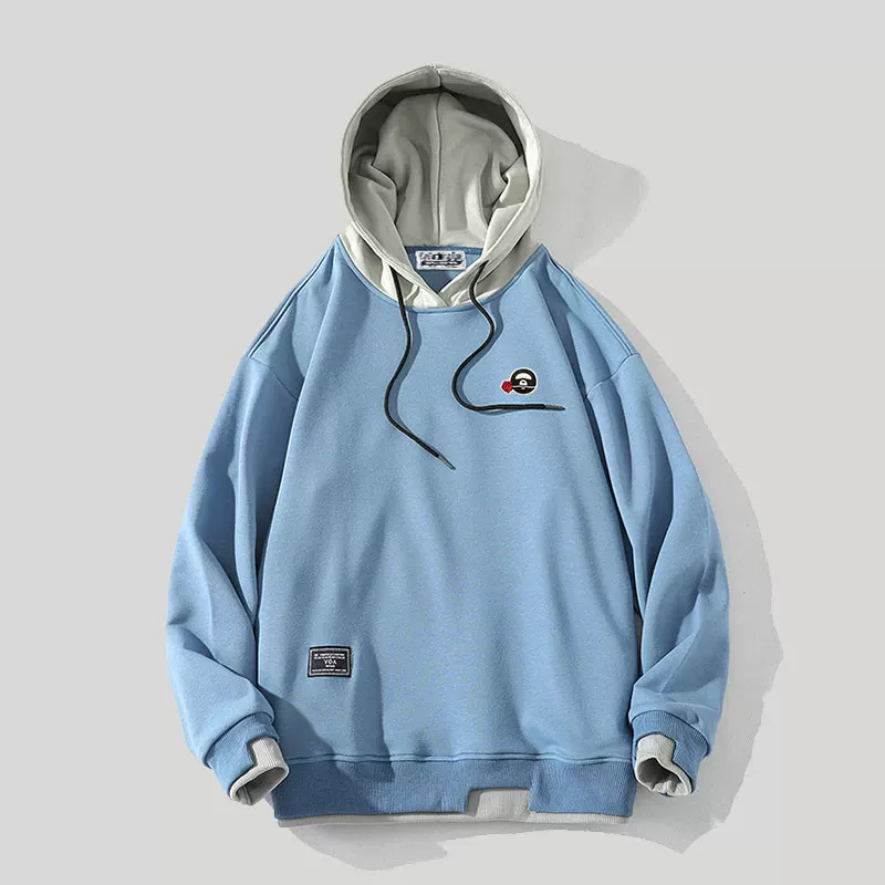 BAPE DUCK Black fleece hoody for leisure, trend long-sleeve, oversize