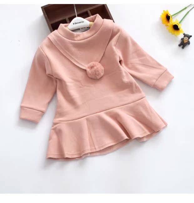 恩 Yêu cô gái mùa thu và mùa đông chất liệu cotton màu lót ấm áp Váy bé gái đôi váy dày váy elsa cho bé