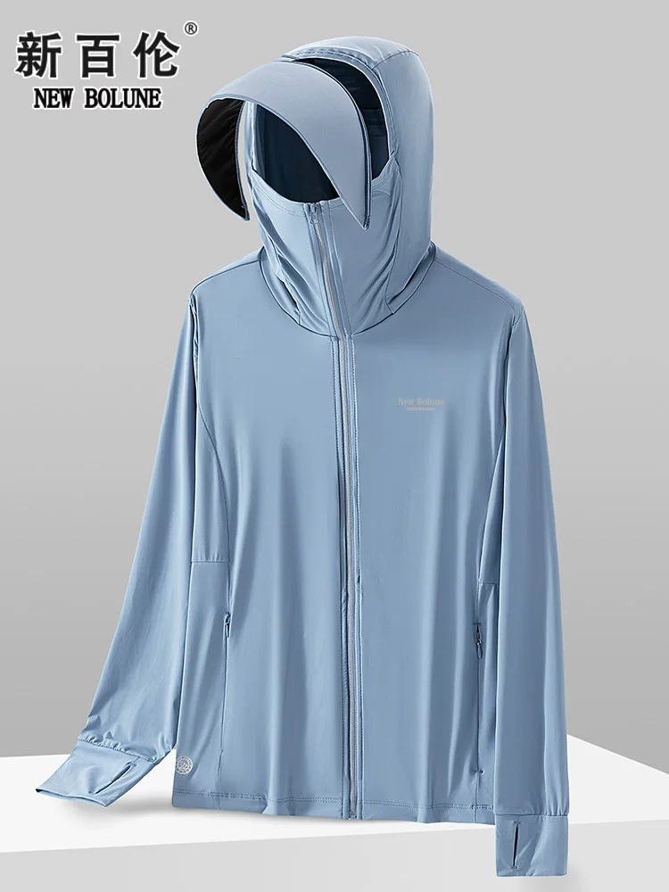 New balance, men's silk summer sun protection clothing with hood, travel jacket, UV protection