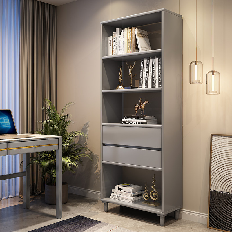 Solid wood bookcase frame combination living room library storage display cabinet for children's student bookcase