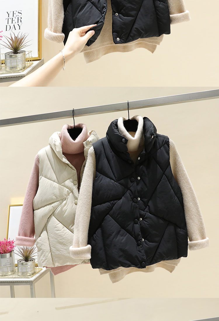 Áo vest nữ mùa đông xuống 2018 mới ngắn vest cotton phiên bản Hàn Quốc của áo vest vai áo vest mặt vest vest áo gile phao