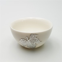 Tin ceramic pure white tea cup Cup Cup Master Cup Single Cup DeHua white porcelain kung fu tea set small Cup