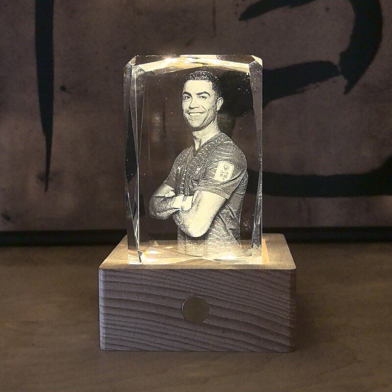 Birthday Gift Football Star Memorabilia Cristiano Ronaldo Neymar Messi Crystal Figurine Statue Ornament for Fans