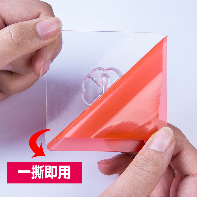  Super transparent suction cup hook Kitchen tile non-trace suction hook Bathroom bathroom wall hanging strong clothes hook
