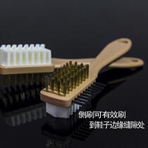 Professional fur shoe brush anti-leather shoes brush brush deerskin brush soft suede three-sided shoe brush snow boots