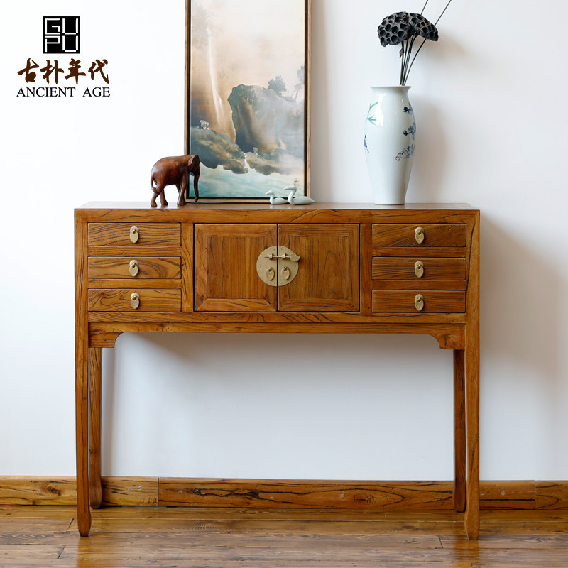 Ancient Park Age solid wood Xuanguan table Chinese cabinet modern minimalist Yuryu wood furniture decorated bar case High foot for desk