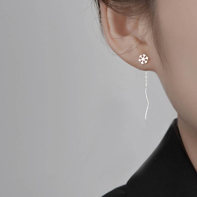 Pure Silver Snowflake Earrings Pendant Earrings Superior Butterfly Fluo Design Earrings 2022 New wave spring suitable for women