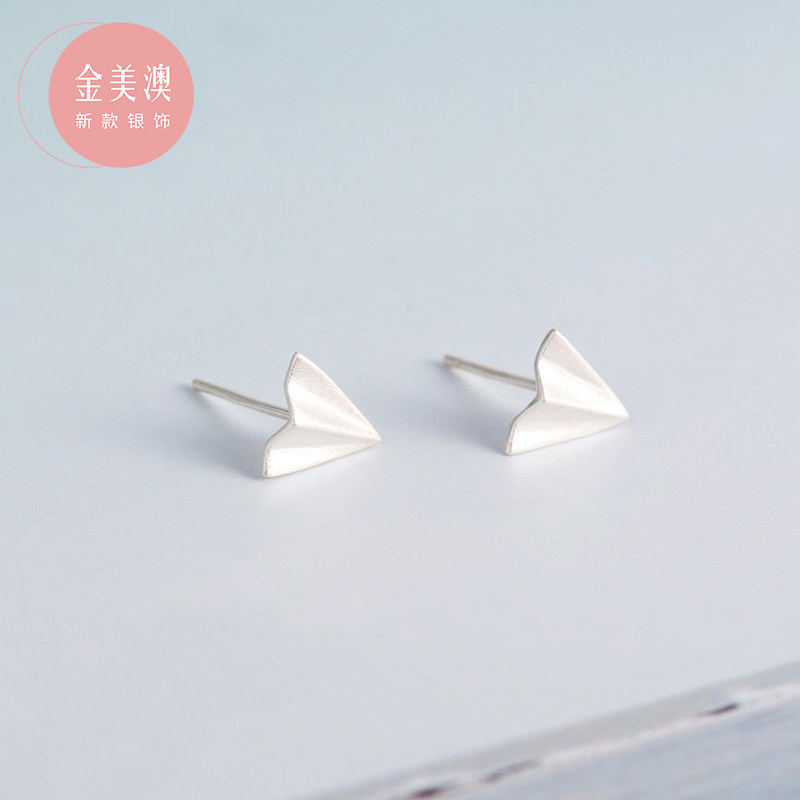2021 New tide pure silver paper Ear Pin Girl Small And Delicate Earrings South Korea Fashion Ear Accessories Sleep-free