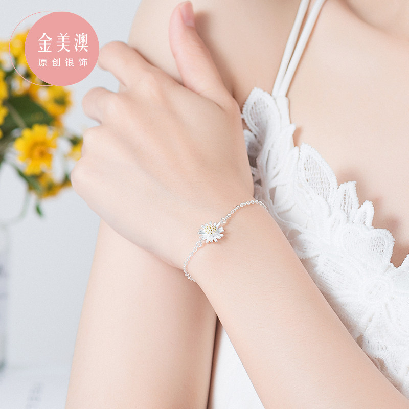 Light extravaganza small crowddesign delicate pure silver small daisy hand refined sunflower female bestie duo for a cheap pair