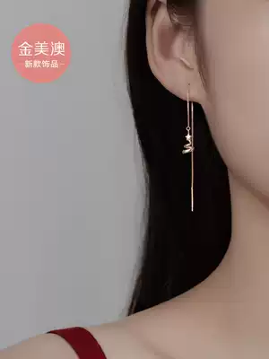 2021 New Tide autumn and winter senior sense light luxury sterling silver spiral earrings tassel earrings temperament senior atmosphere